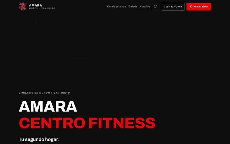 La portada del sitio de Amara Centro Fitness